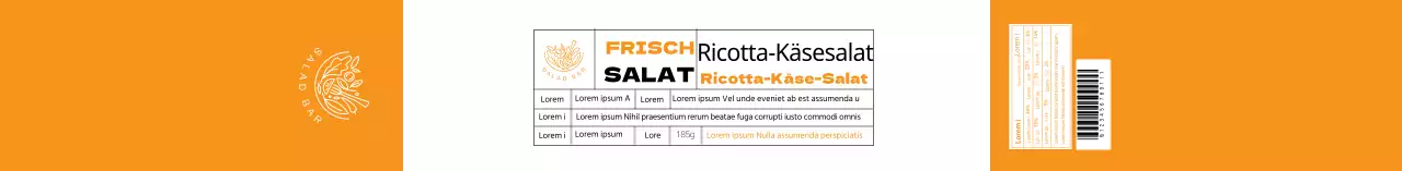 Gelbes Informationsetikett für sauberen Salat