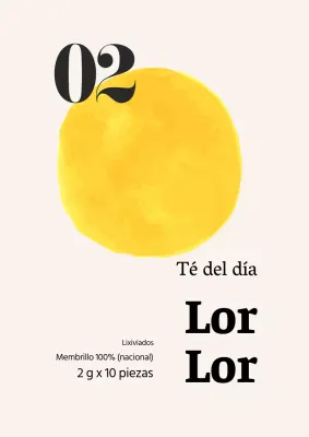 Etiquetas de bolsitas de té verde café ilustradas amarillas