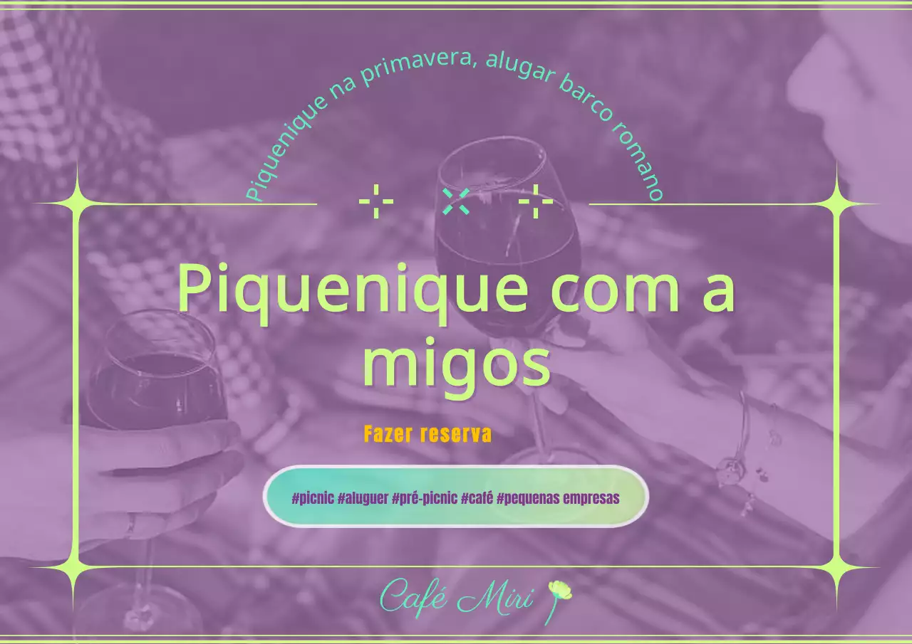 Um evento simples de aluguer de piqueniques em roxo