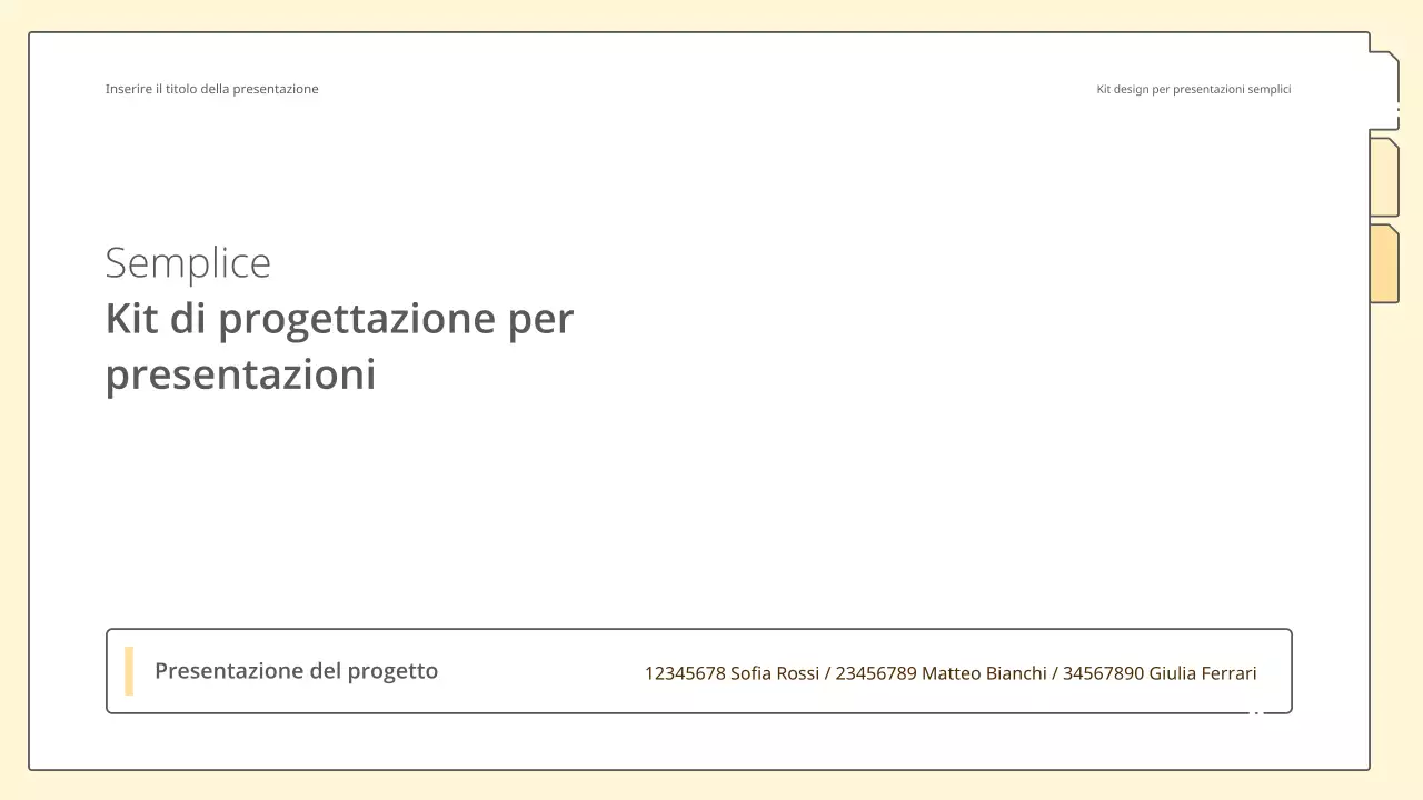 Kit di presentazione semplice e pulito in giallo