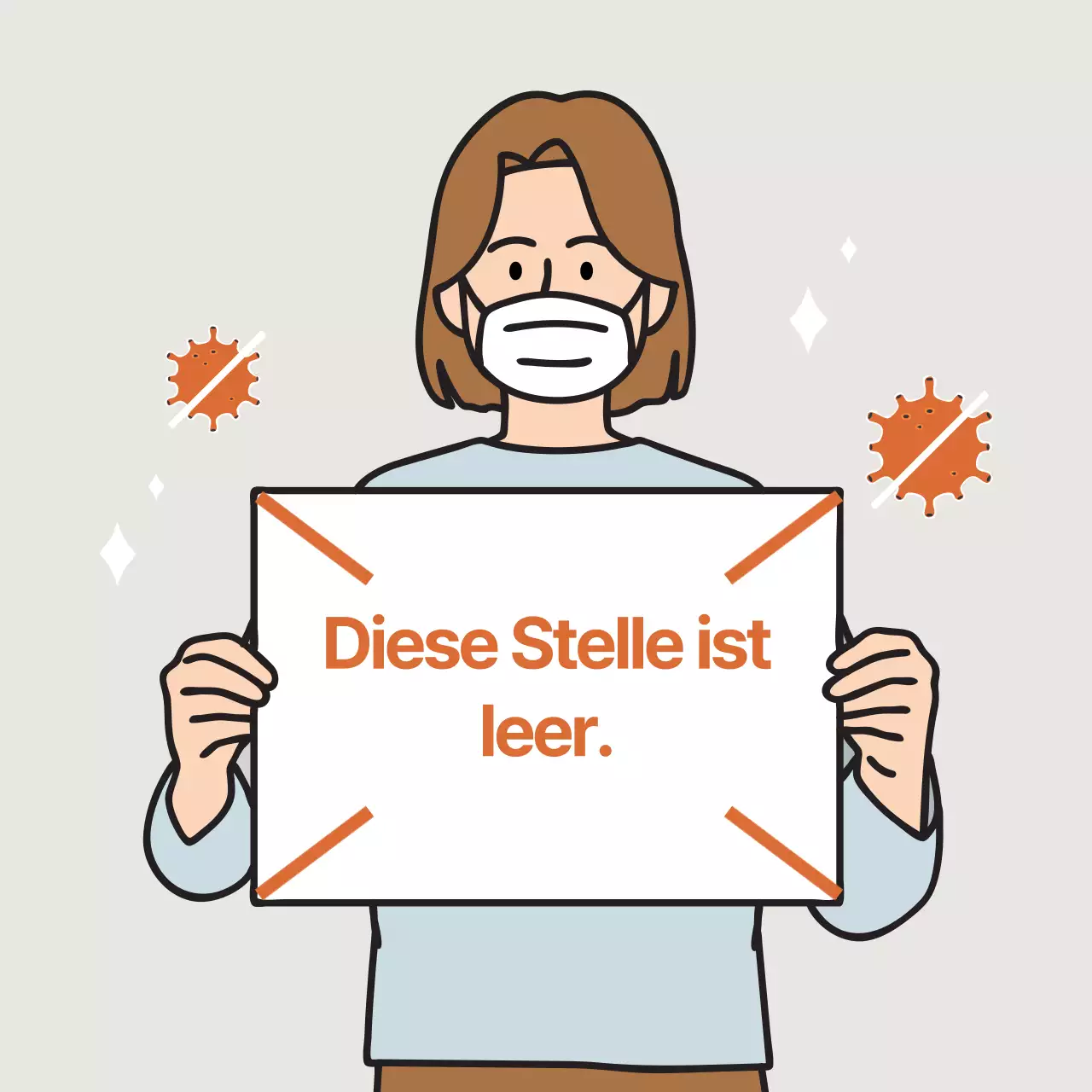 Orangefarbene Illustration - saubere Koronaabstände