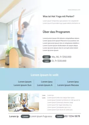 Werben Sie für Yoga mit einem Bild eines Yogis in Blau