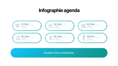 Infographie simple sur la liste des entreprises avec un dégradé de bleu