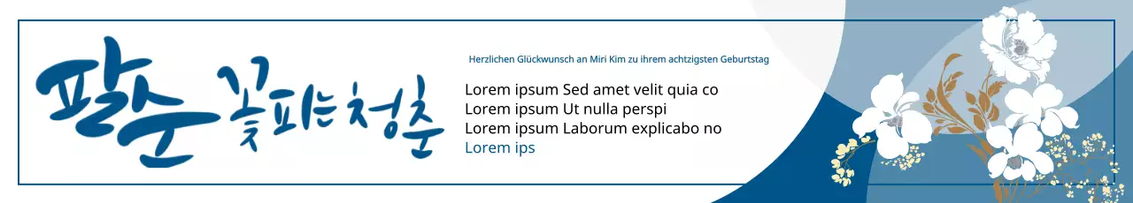 Eine stilvolle Geburtstagsfeier für Achtzigjährige mit blauem Hintergrund