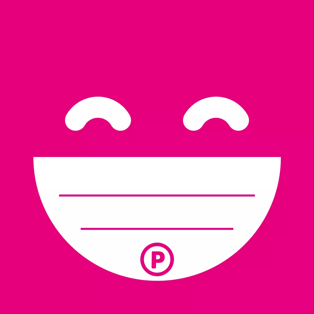 ピンクの絵文字表情の駐車ラベル