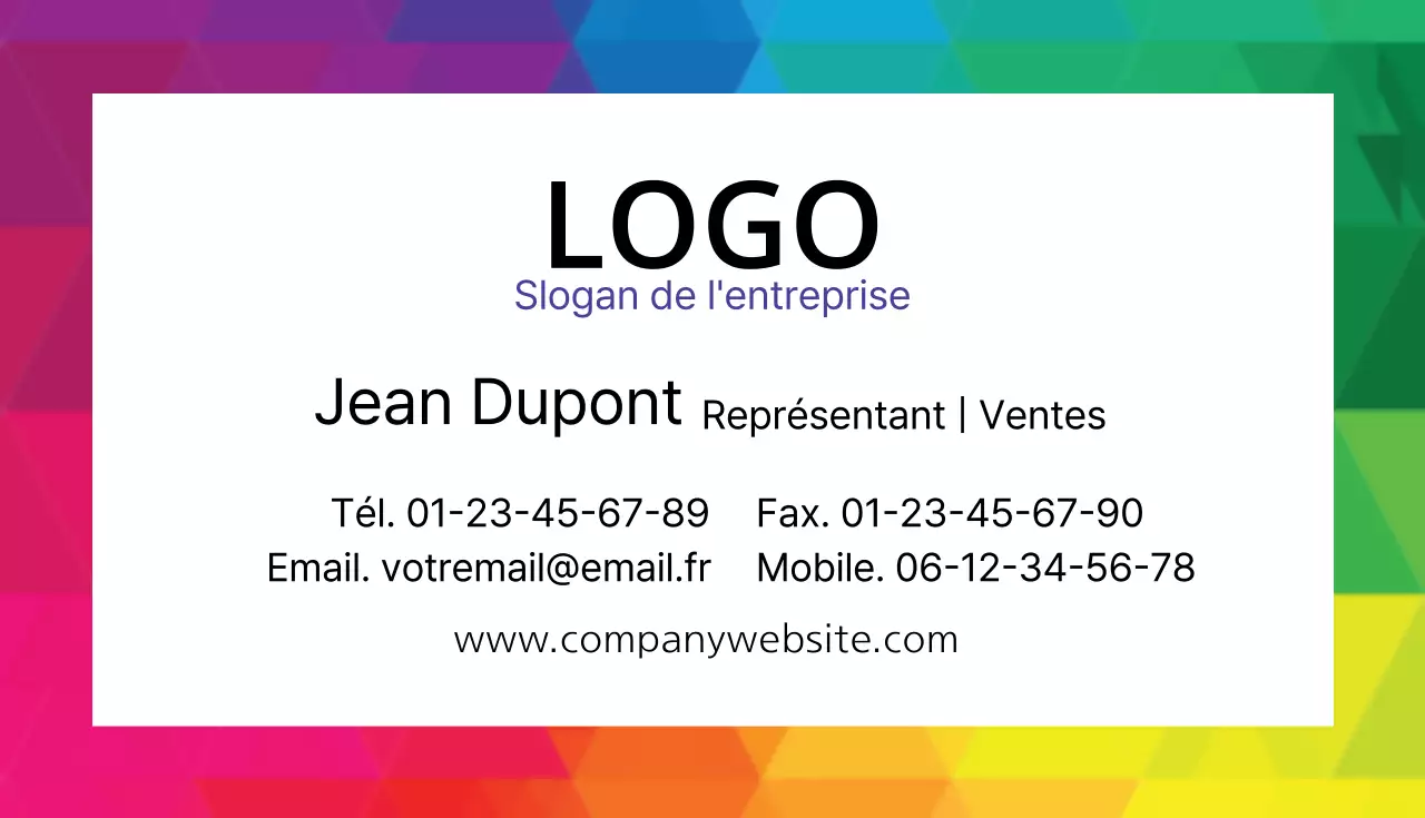 Cartes de visite de couleur