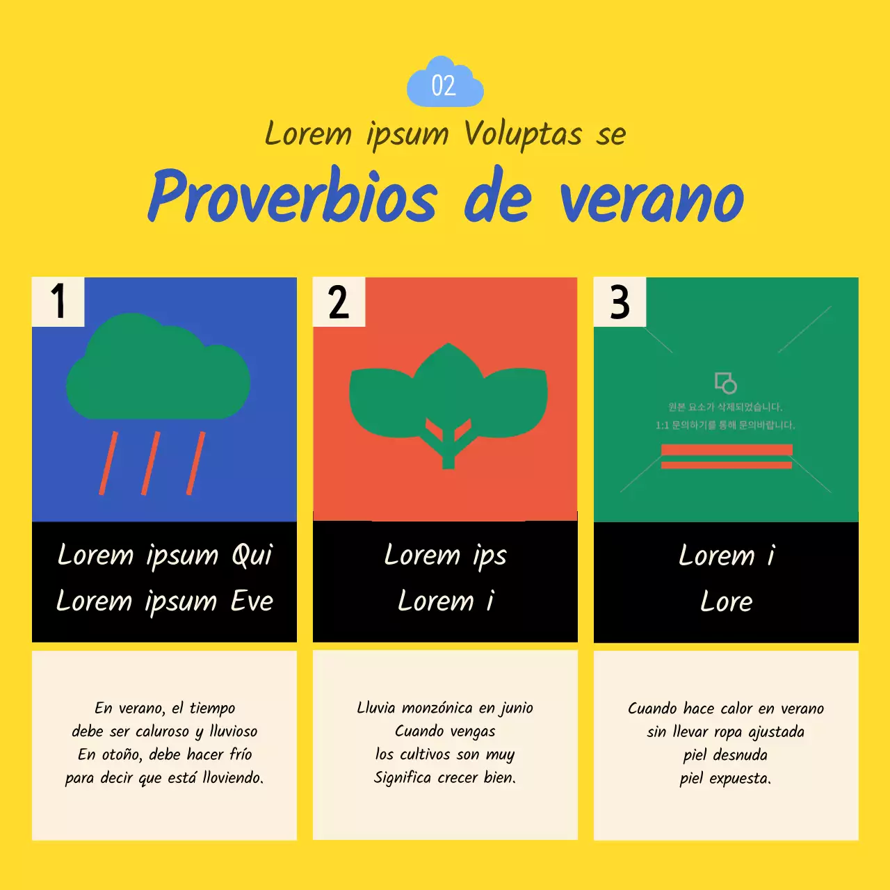 Ilustraciones en color Refranes divertidos sobre el tiempo