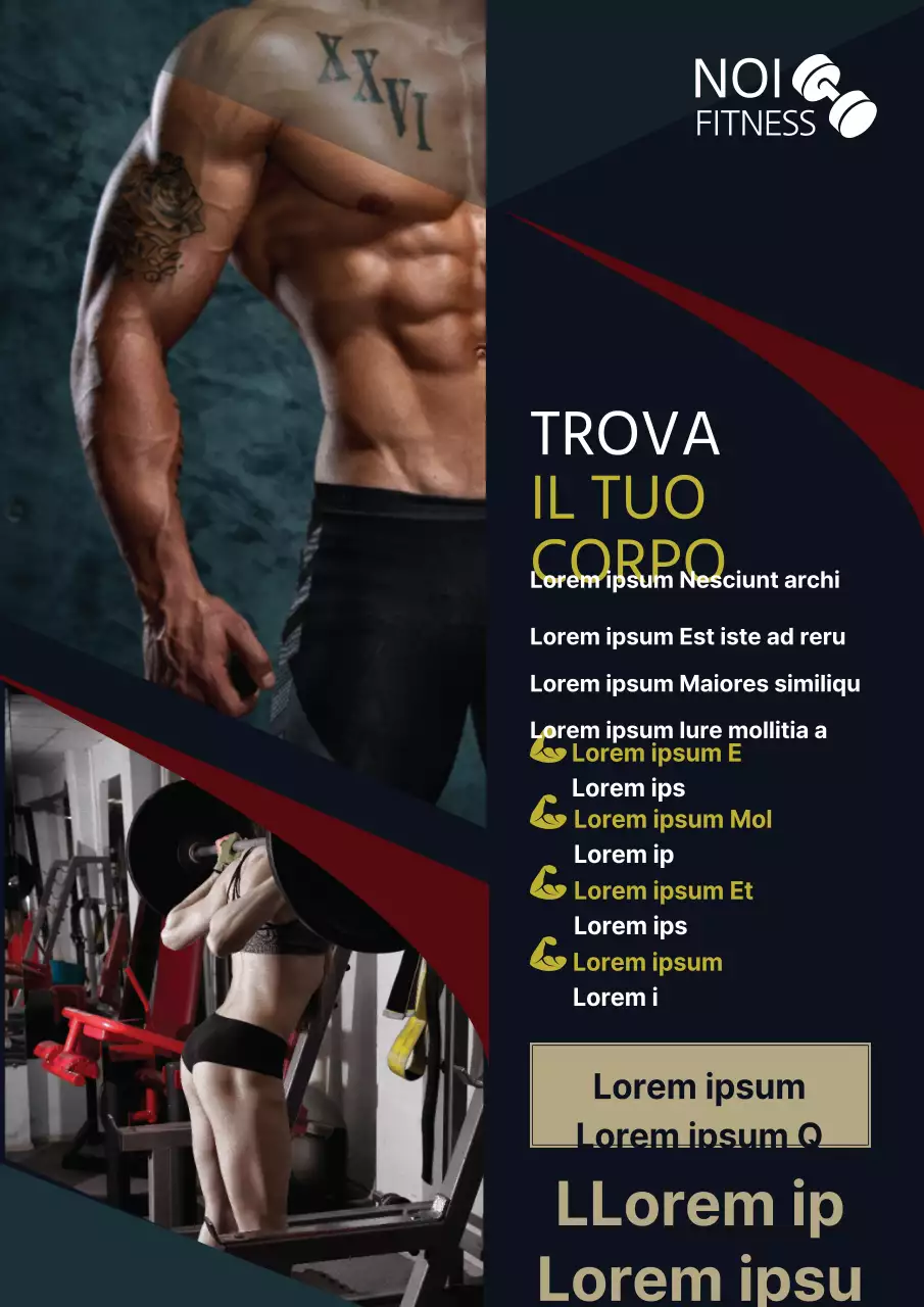 Volantino promozionale del corso di fitness nero ed elegante