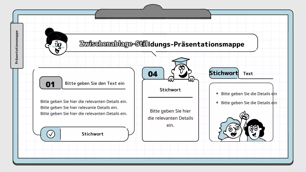Hellblau und weiß Notizblock Konzept pädagogische Präsentation Kit