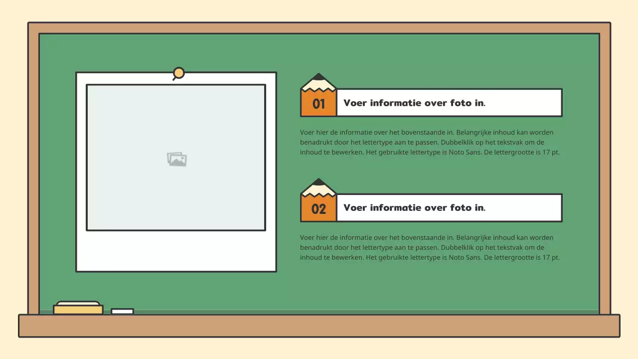 Kleurrijk educatief krijtbord presentatieset