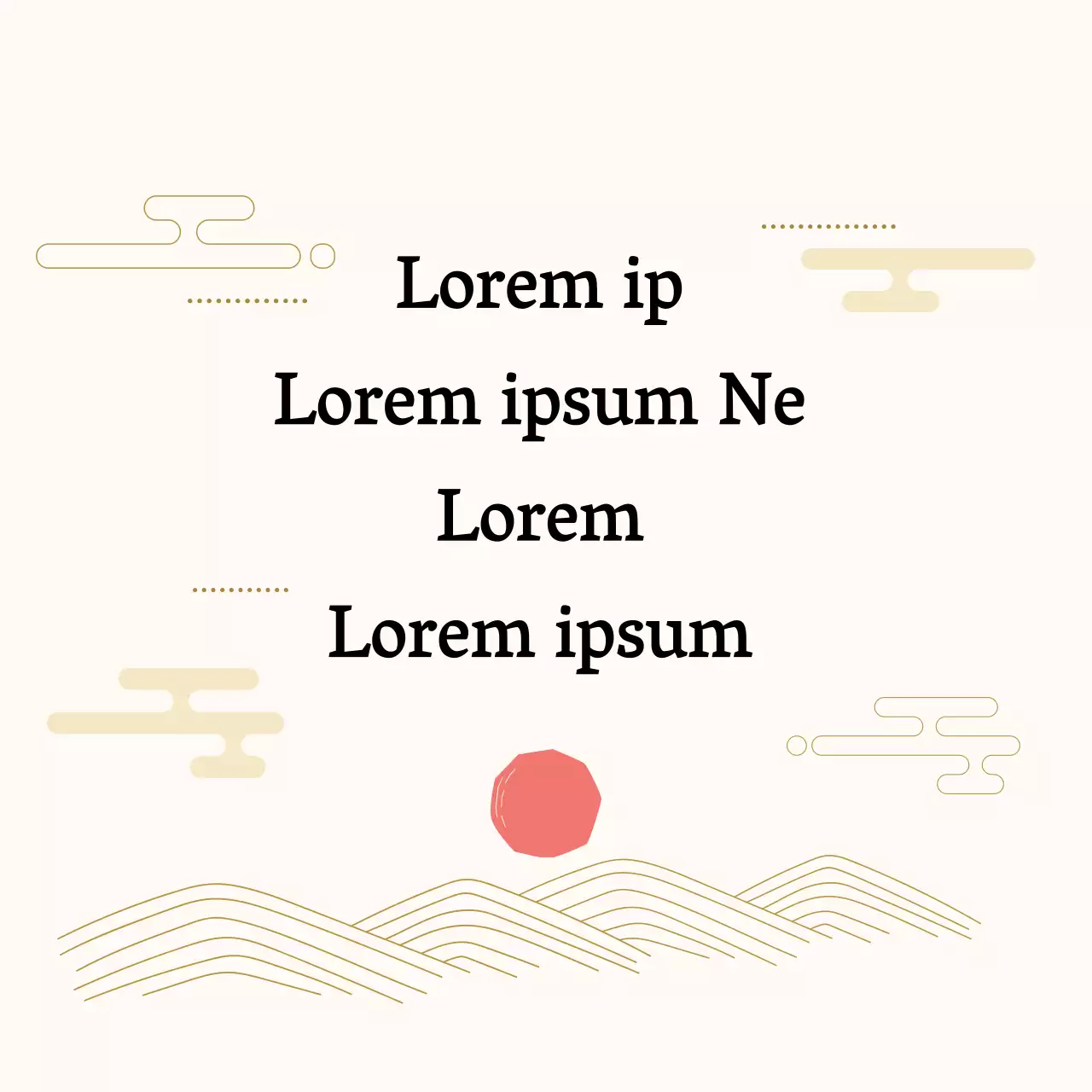 Elfenbeinroter illustrierter Neujahrsgrußzettel