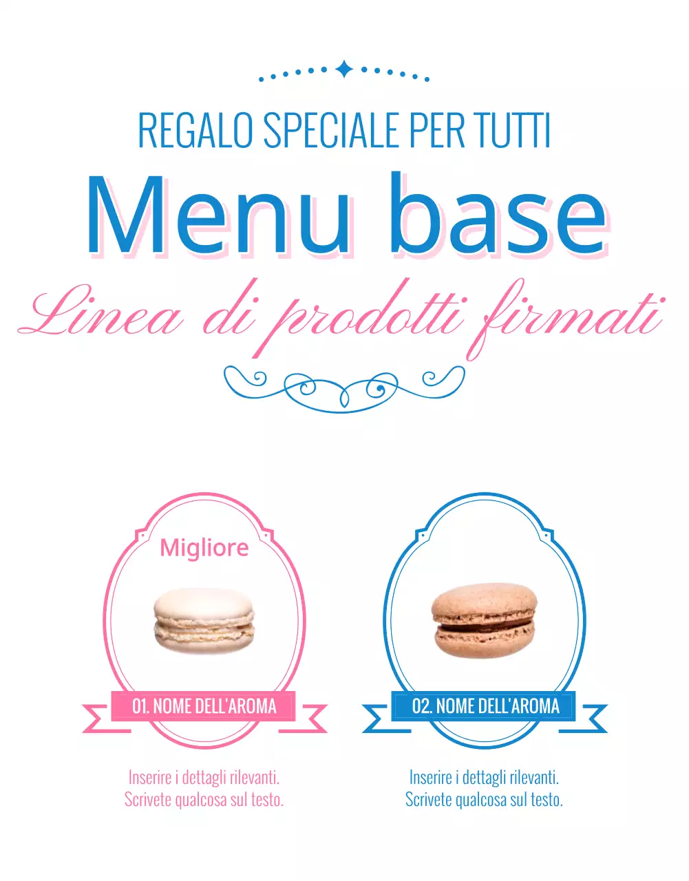 Vendere macaron con decorazioni rosa e vintage