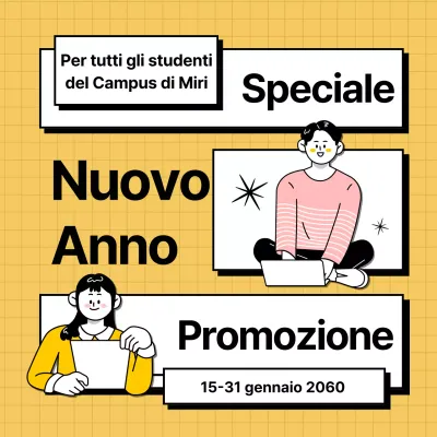 Eventi di ritorno a scuola in giallo e nero