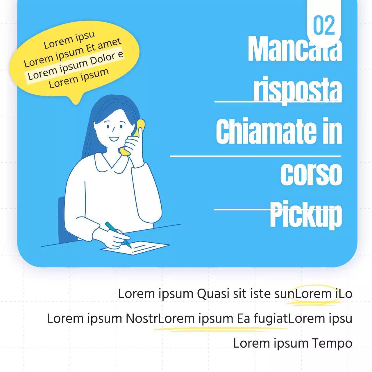 Scheda di galateo telefonico in cielo e gialloNews