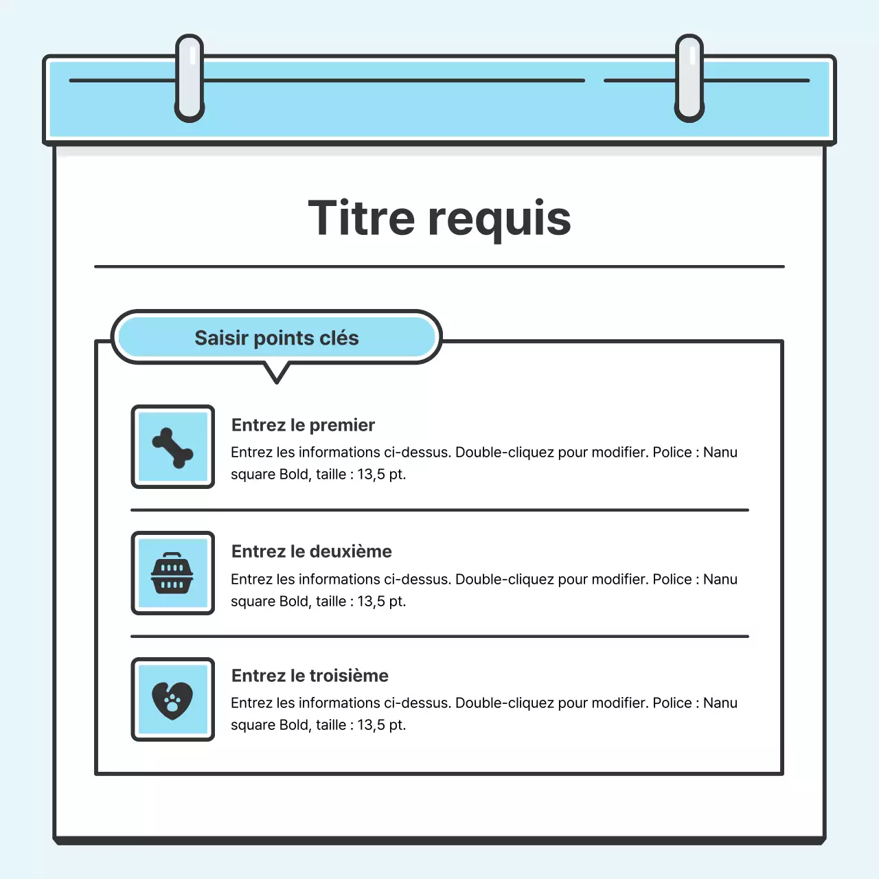 Concept de note bleu clair Carte soignée avec de jolies illustrationsNews