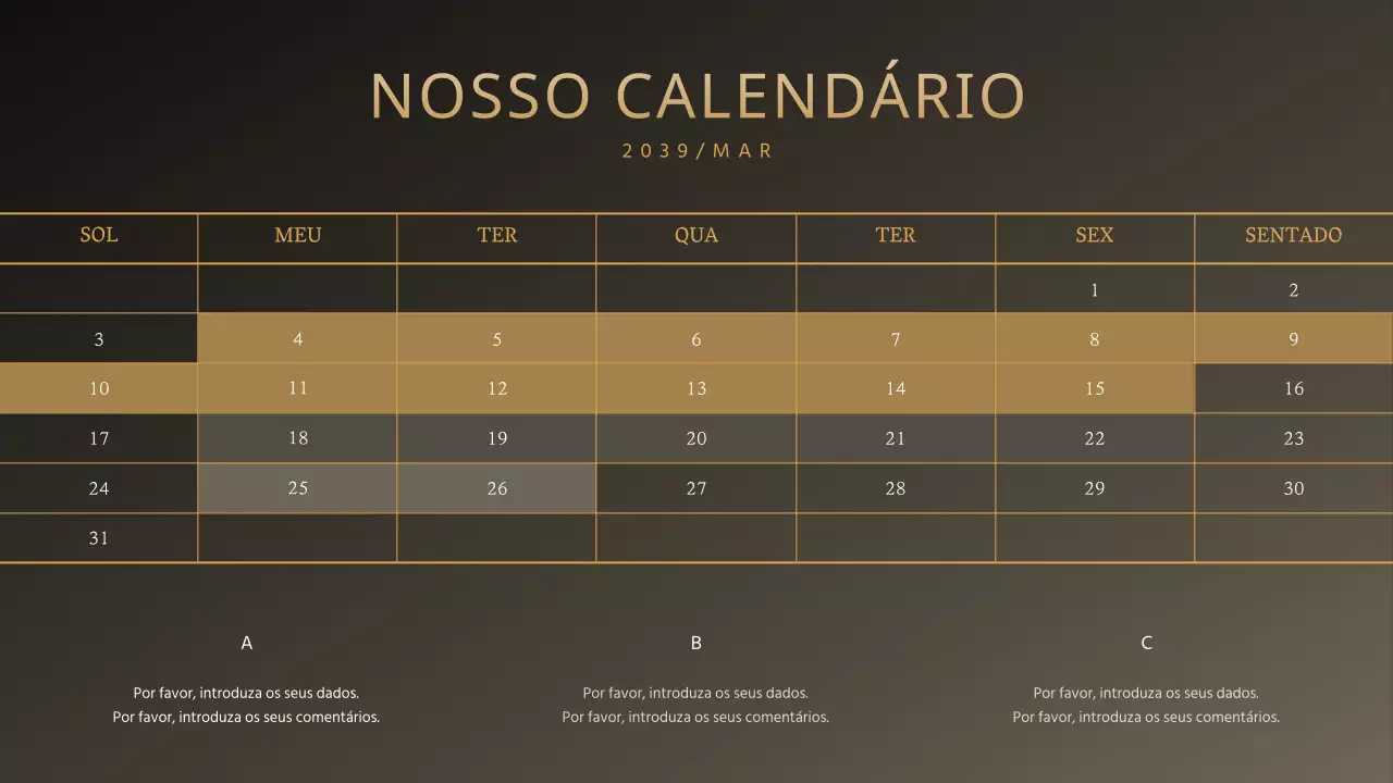 Desenho concetual simples de diagrama de Gantt em dourado