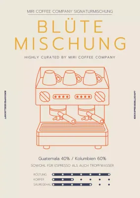 Einfache Kaffeebohnen in Elfenbein