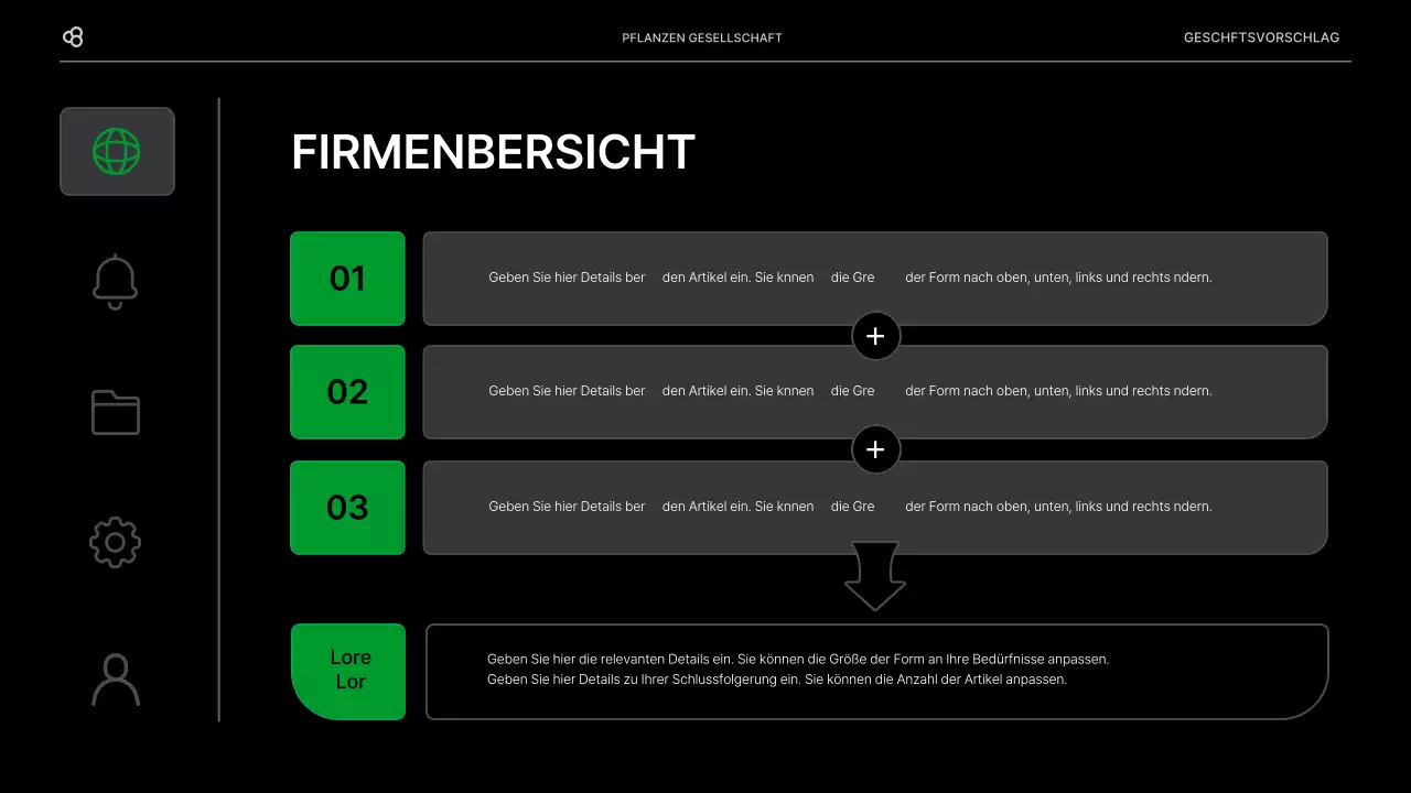 Business Business Vorschlag in schwarz und grün natürlichen Blatt Konzept