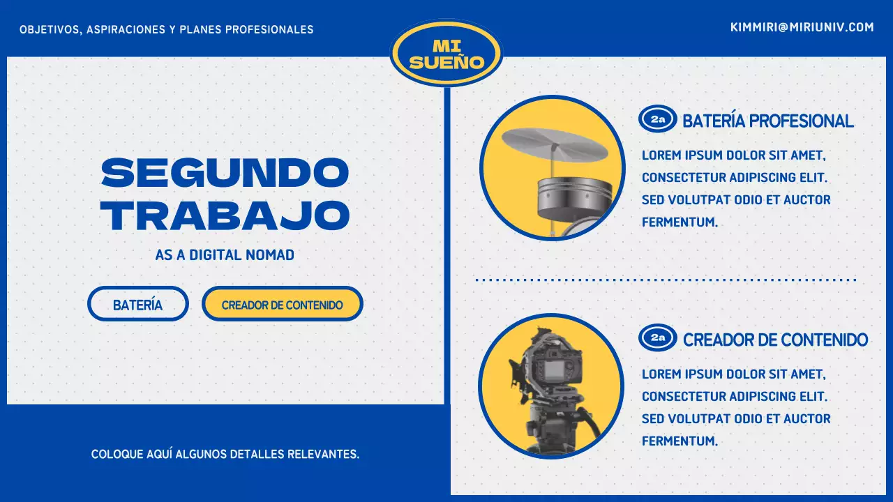 Plan de carrera universitaria azul y amarillo