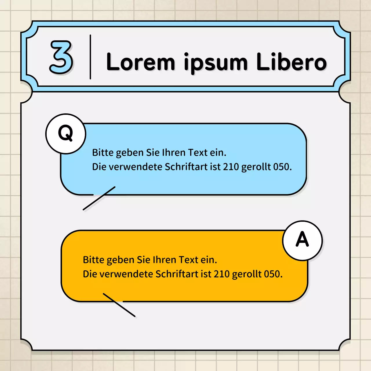 Hellblaue und gelbe Sprechblasen und niedlicher Illustrationsstil