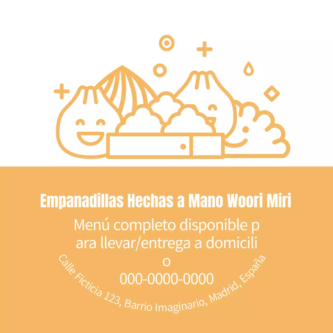 Amarillo ilustración lindo restaurante bola de masa hervida etiqueta promocional