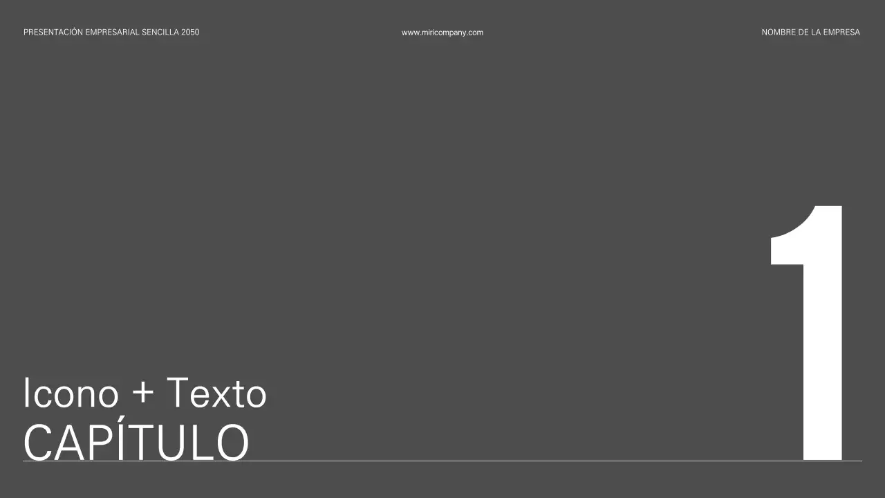 Presentación empresarial de estilo sencillo y básico en blanco y negro