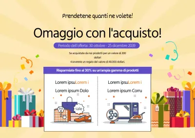 Buono regalo per l'acquisto di prodotti
