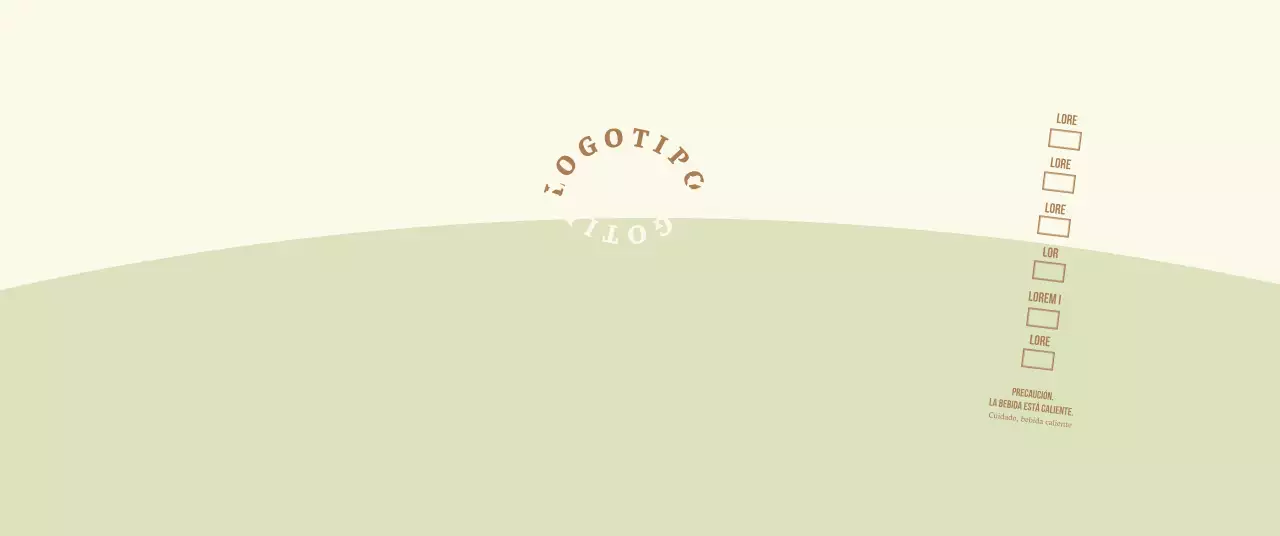 Logotipo de concepto sencillo en verde claro y amarillo claro para una cafetería