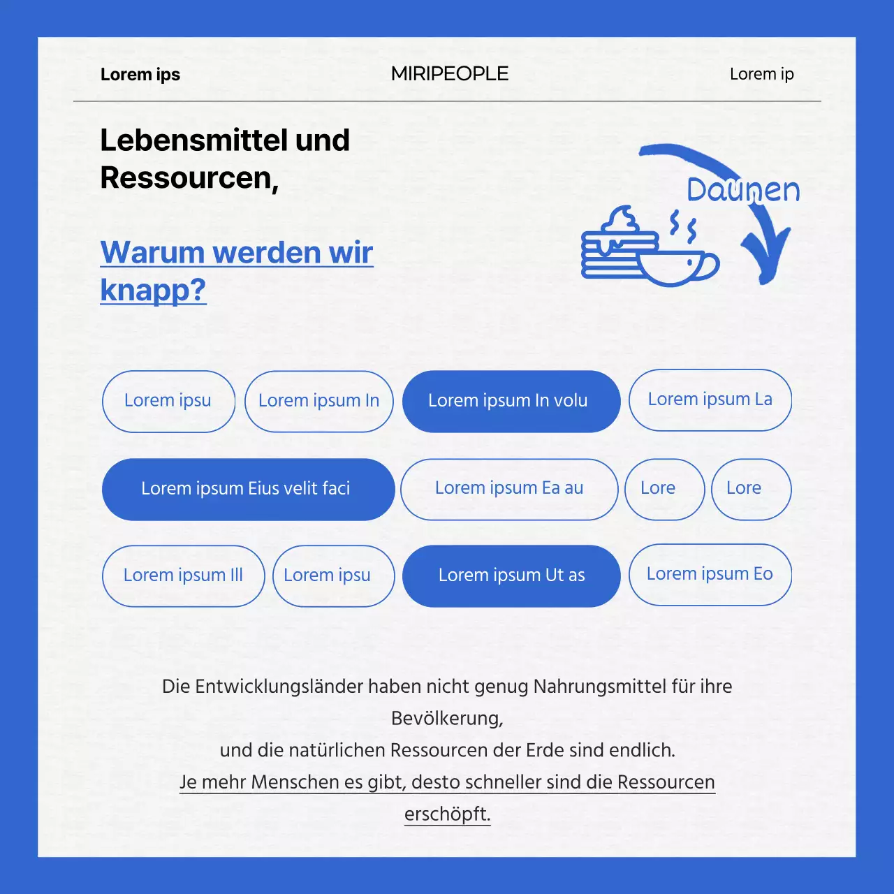 Weltbevölkerungsprobleme in Blau und Weiß CardNews