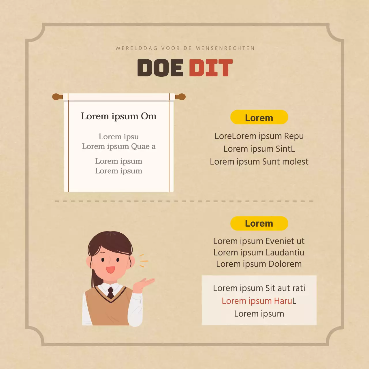 Duclass Wereld Dag van de Mensenrechten KaartNieuwsontwerp