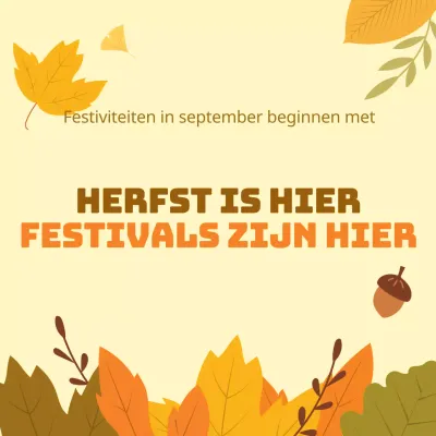 Promoot natuurlijke herfstgebeurtenissen met een gele achtergrond