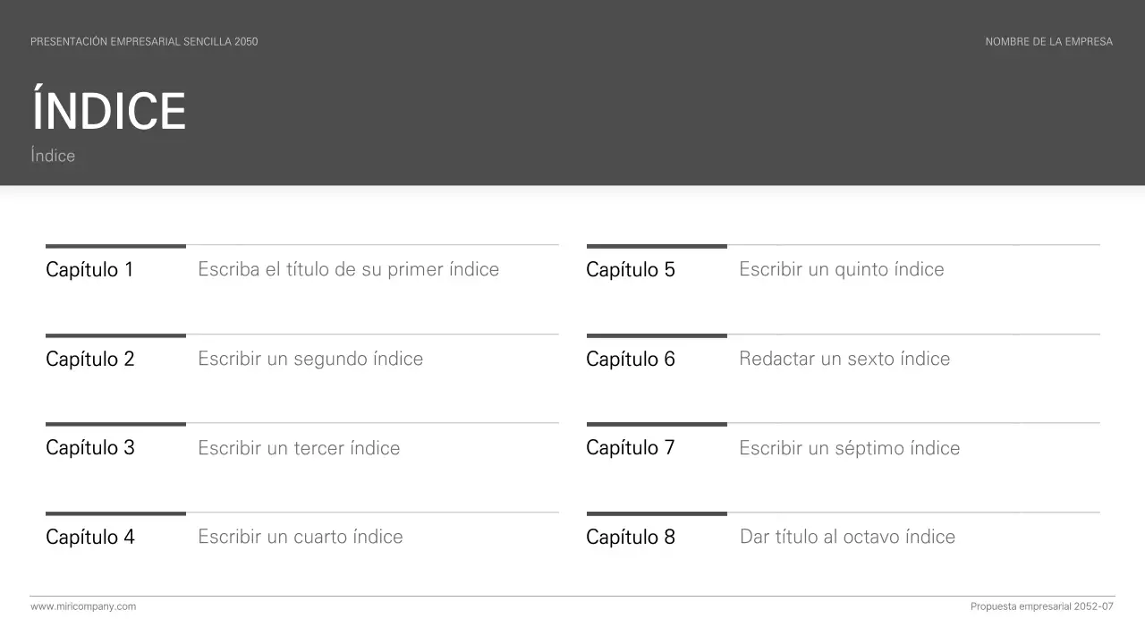 Presentación empresarial de estilo sencillo y básico en blanco y negro