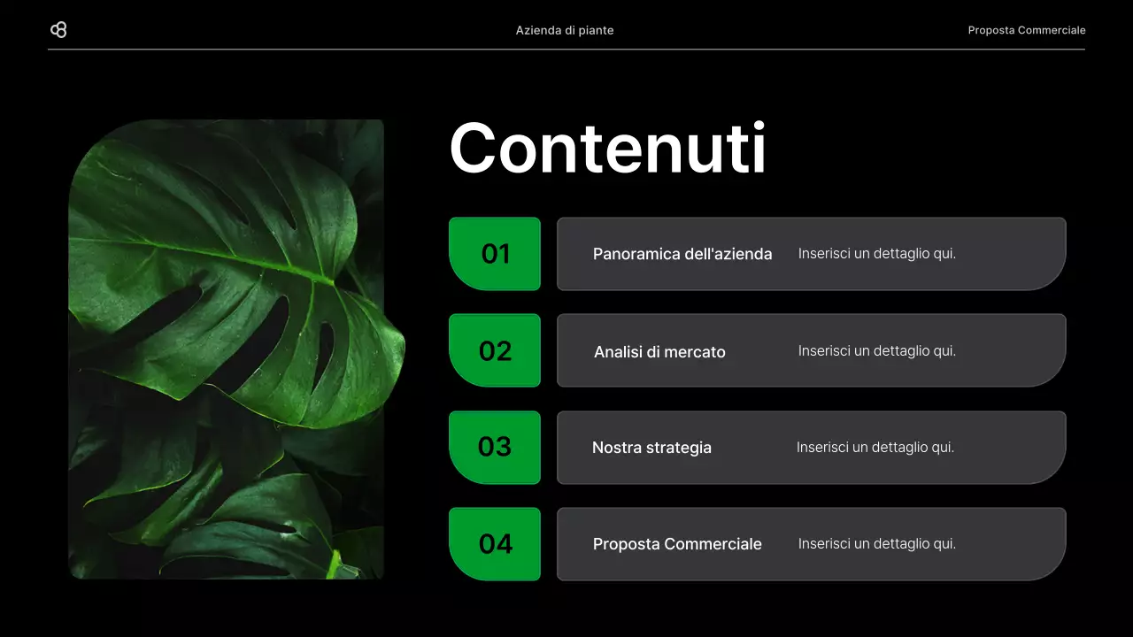 Proposta di business in nero e verde concetto di foglia naturale