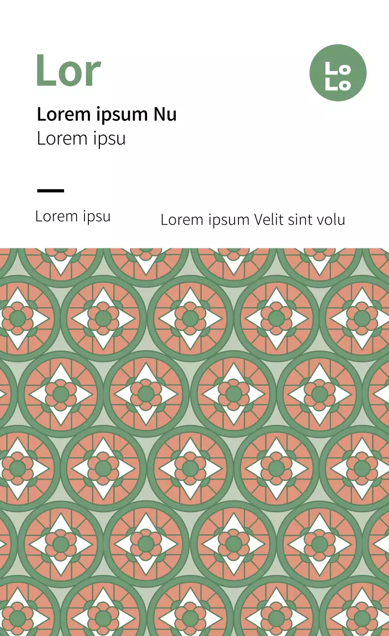 Etiqueta hanwa de alimentos tradicionales con motivo chartreuse