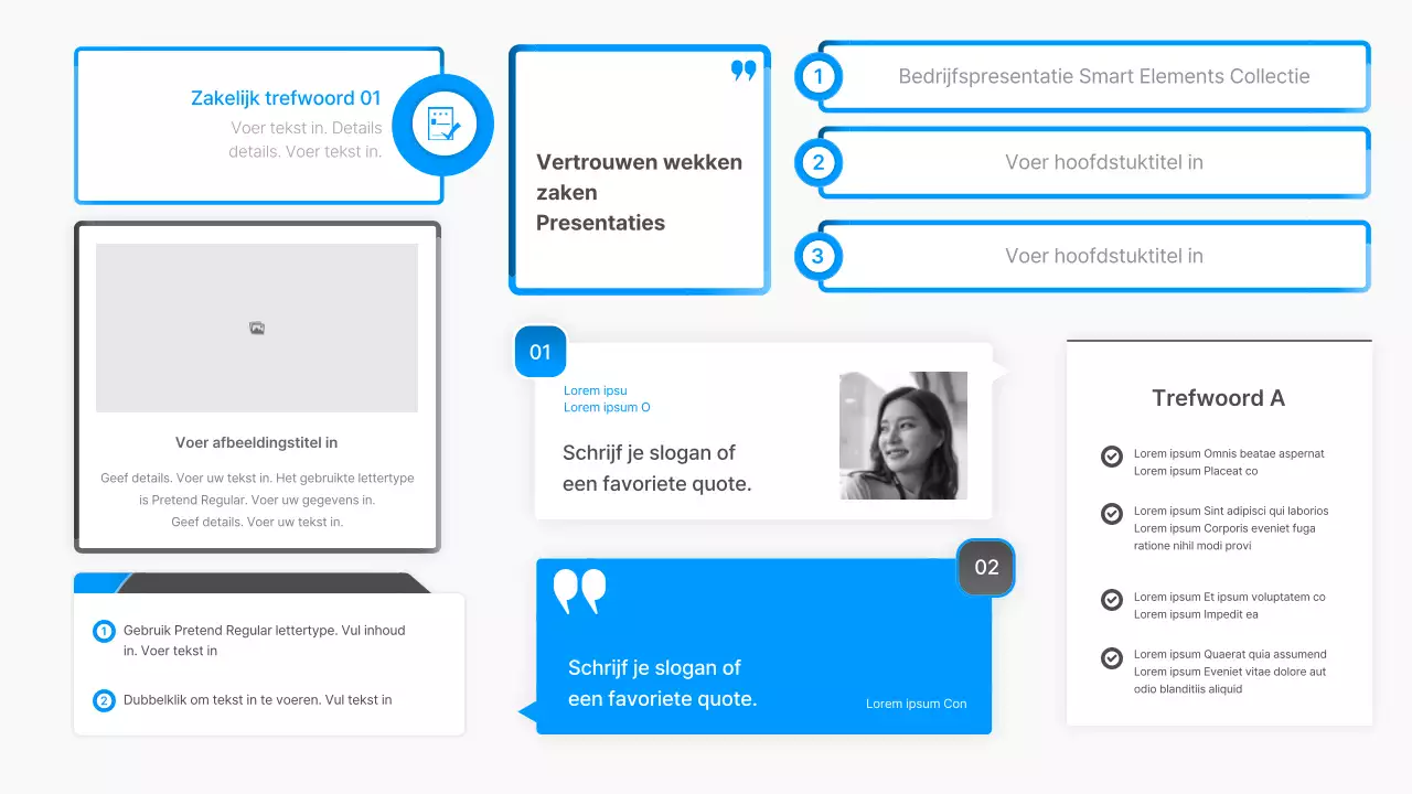 Bedrijfsrapport met een modern kleurverloop in blauw en wit