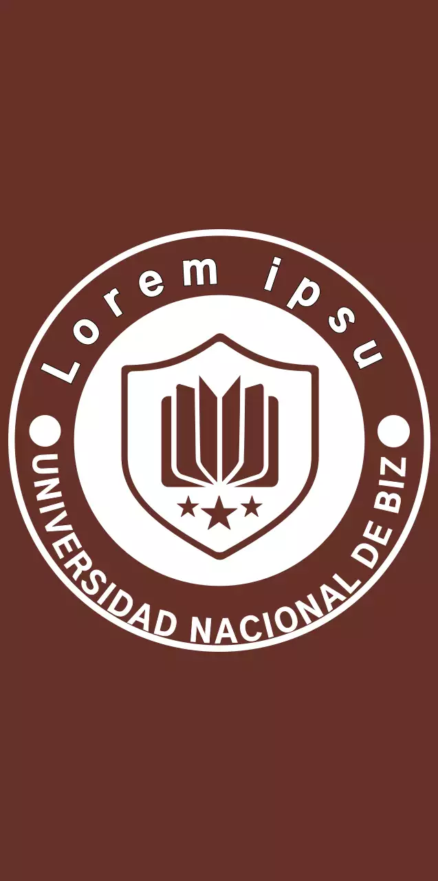 Logotipo de emblema universitario sencillo y moderno en marrón y blanco para fines promocionales y publicitarios