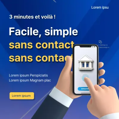 Ouverture d'un compte sans contact bleu et jaune