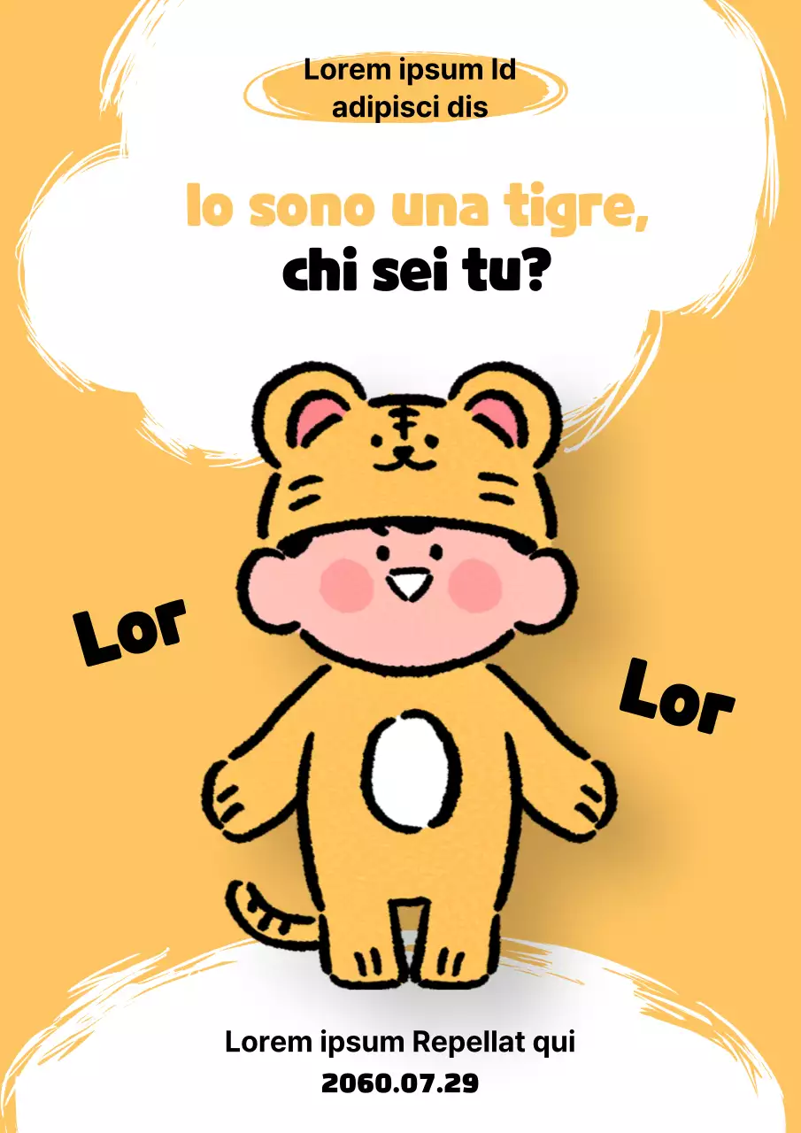 Promuovere la Giornata internazionale della tigre con una simpatica tigre gialla