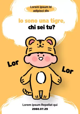 Promuovere la Giornata internazionale della tigre con una simpatica tigre gialla