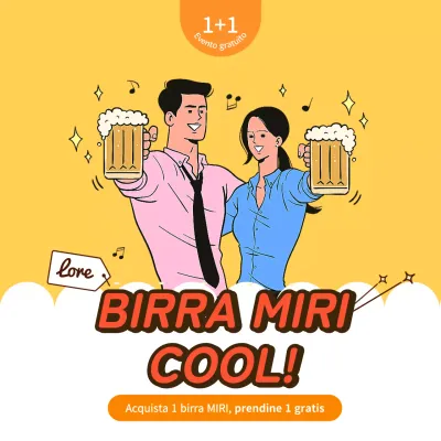 Eventi di birra con illustrazioni su sfondo giallo