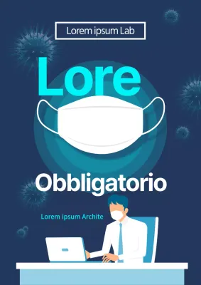 Avviso di obbligo di maschere corona blu navy