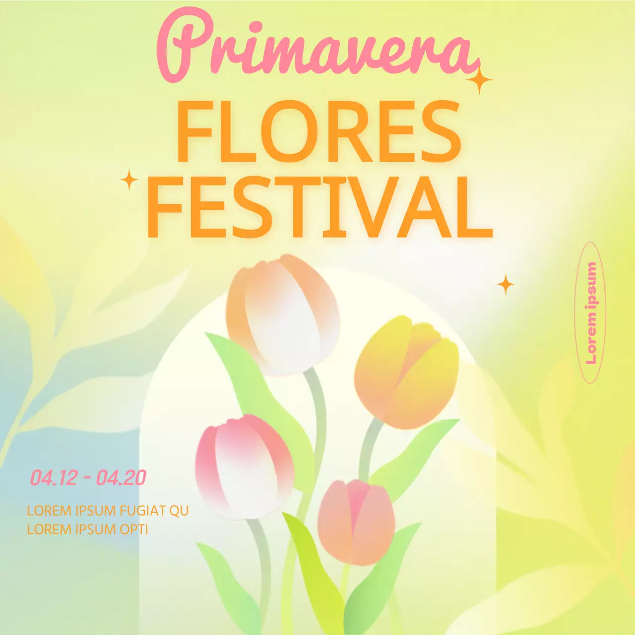 Promova o seu festival de flores da primavera com um tema gradiente amarelo
