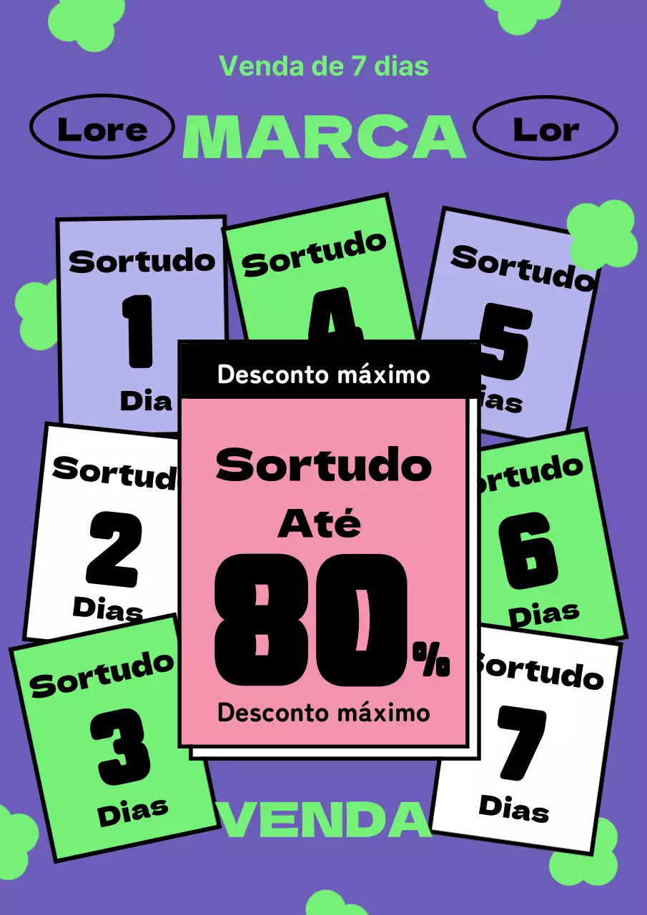 Promova a semana dos descontos com toques de púrpura e chartreuse