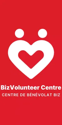 Logo moderne et simple du symbole du cœur en rouge et blanc pour les centres de bénévolat et les promotions.
