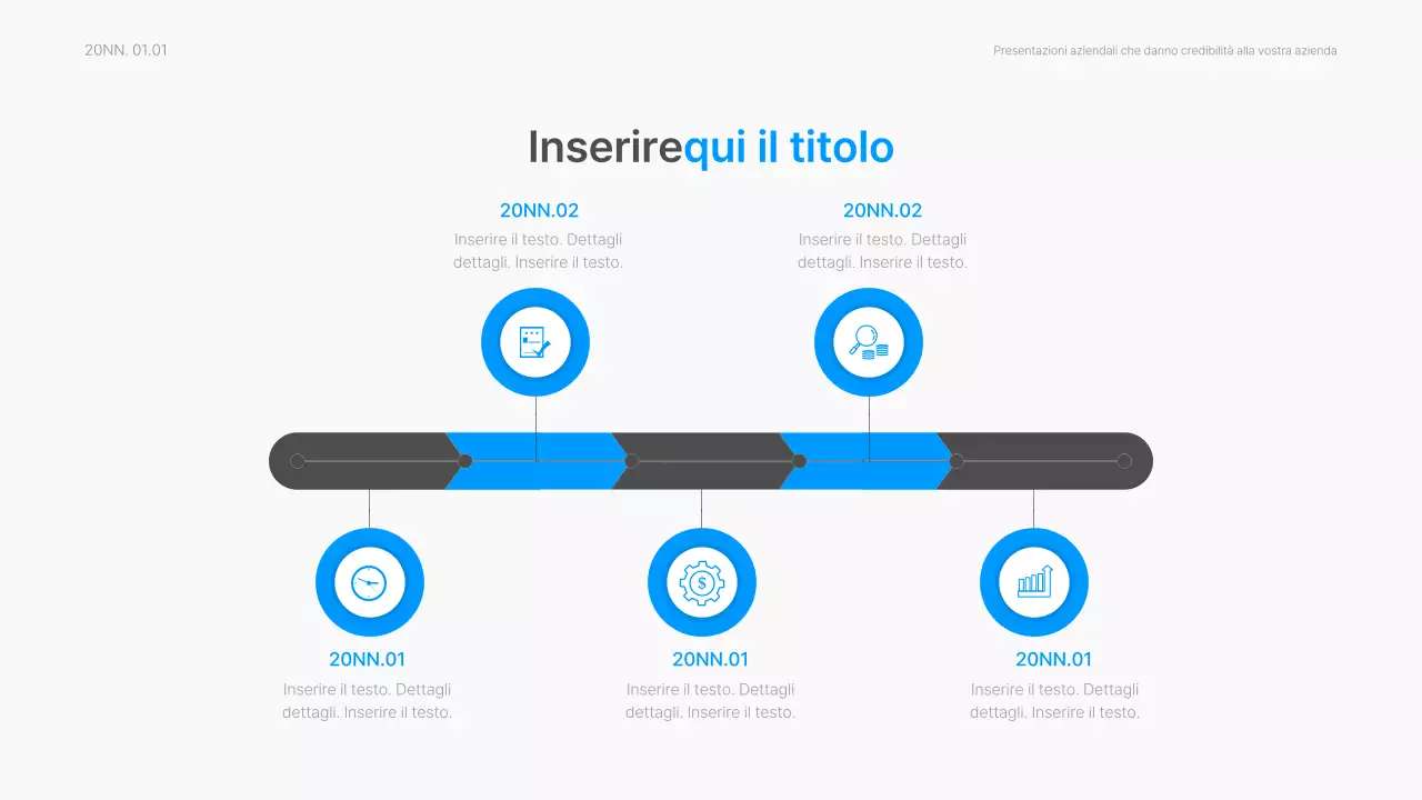 Relazione aziendale con un moderno stile sfumato in bianco e blu