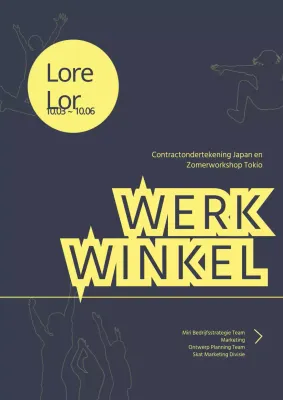 Eenvoudige gele en marineblauwe promotieposter voor bedrijfsworkshop