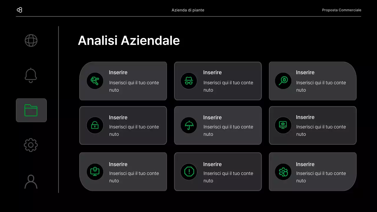 Proposta di business in nero e verde concetto di foglia naturale