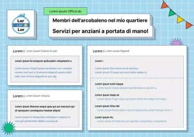 Semplice concetto di blocco note in azzurro e bianco per informazioni sul benessere degli anziani