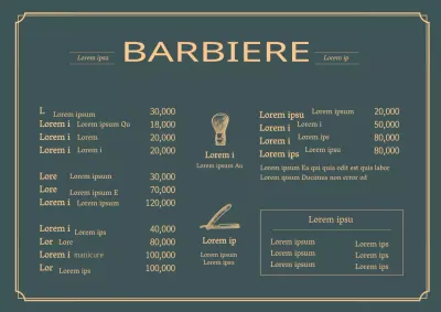 Verde giallo illustrazione vintage salone di bellezza menu