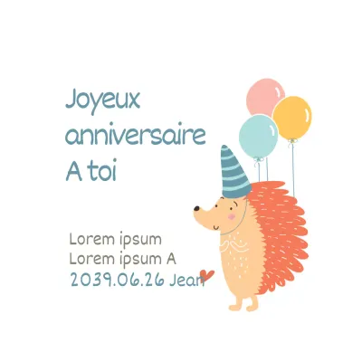 Anniversaire du hérisson